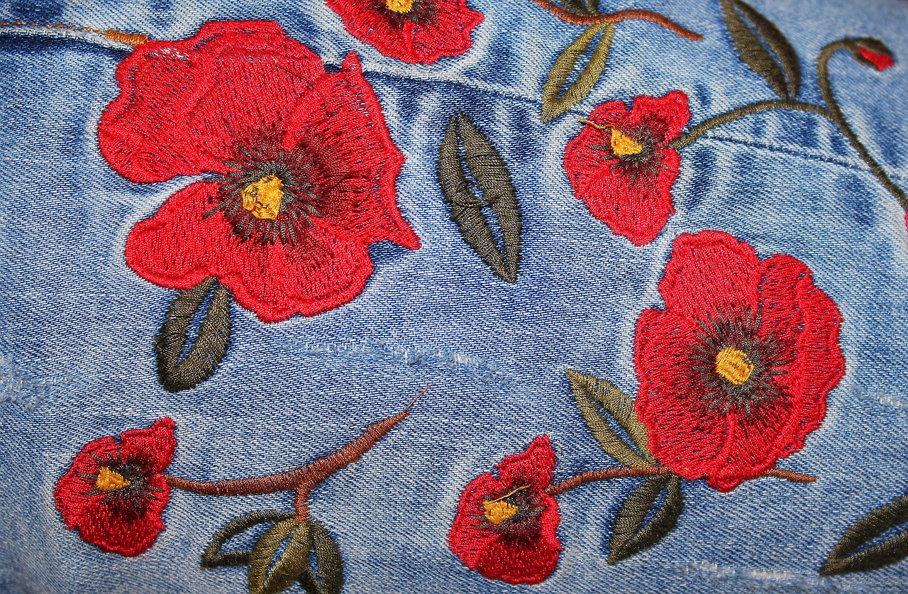 jeans embroidery ornament clothes